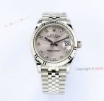 Fake Rolex Datejust 31 Silver Face Watch With Diamond Markers 